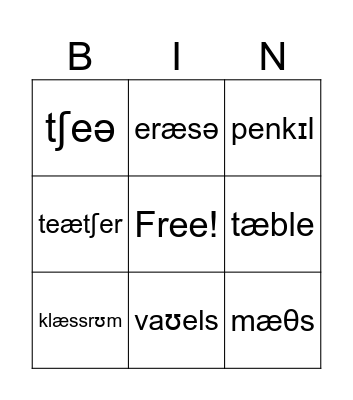 Education Bingo Card