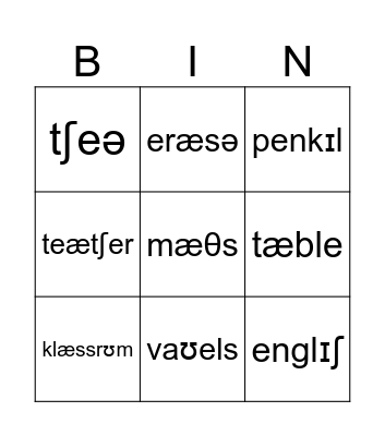 Education Bingo Card