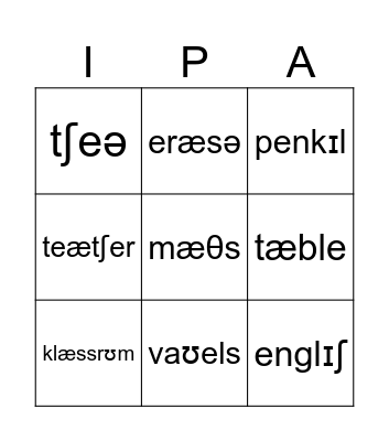 Education Bingo Card