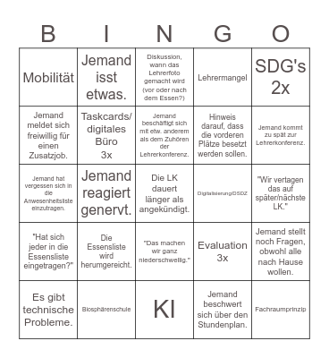 Lehrerkonferenz 2024/25 Bingo Card