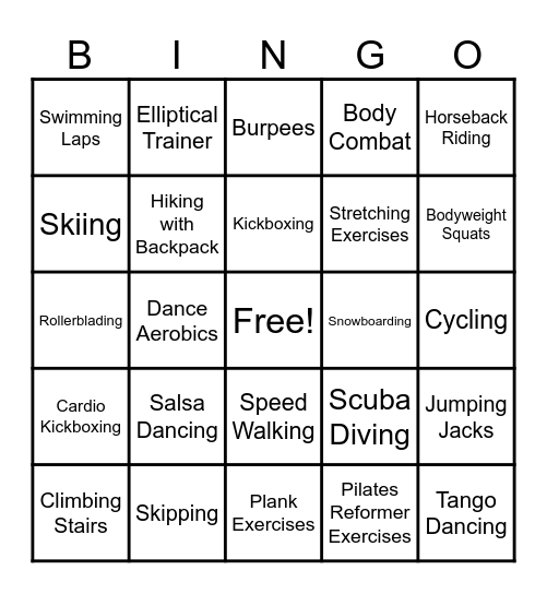 Mental Health Bingo Card