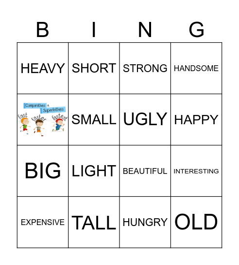 ADJECTIVES Bingo Card