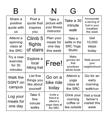 JagFit Wellness Bingo - September '24 Bingo Card