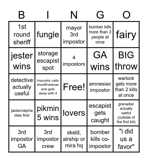alpharad mongy monday Bingo Card