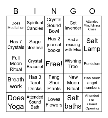 Lavender & Lily Bingo Card
