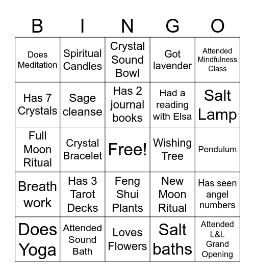 Lavender & Lily Bingo Card