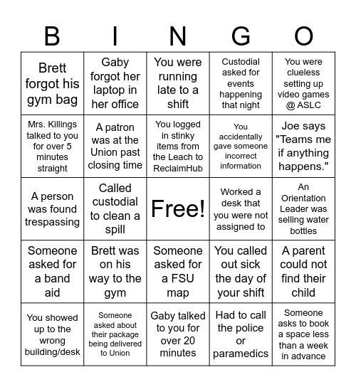 INFO Bingo Card