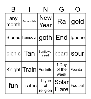 Infinite Craft Bingo Card