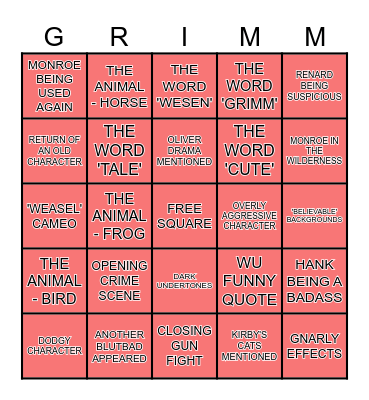 GRIMMGO CARD Bingo Card