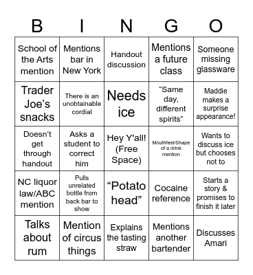 Sunday School Bingo Card