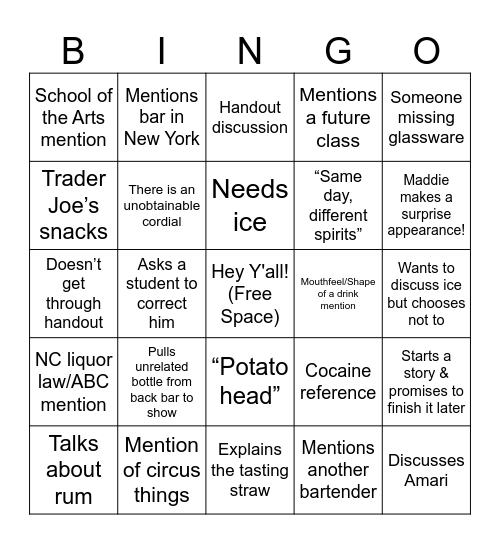 Sunday School Bingo Card