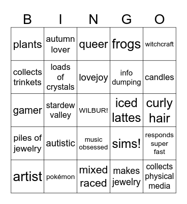 XIMENAS BINGO CARD Bingo Card