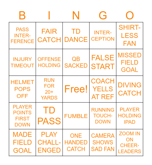 BROWNS BINGO Card