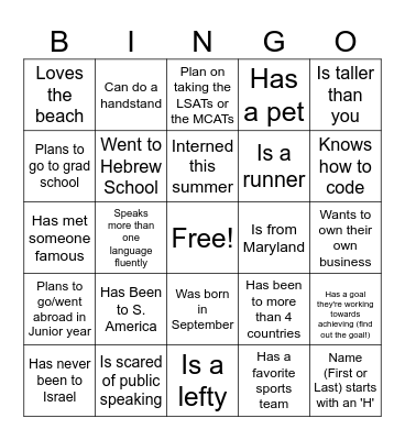 JGroups Launch: Find Someone Who.... Bingo Card