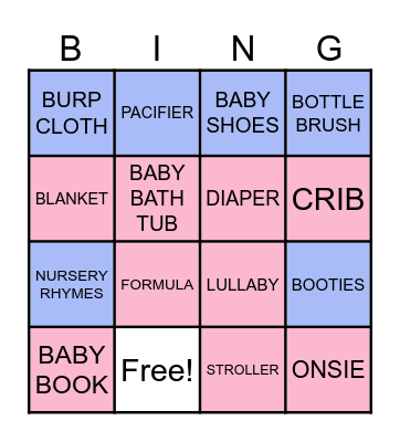GENDER REVEAL BINGO Card