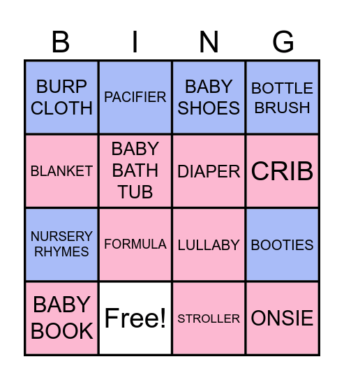 GENDER REVEAL BINGO Card