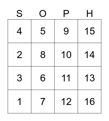 Birthday Bingo Card