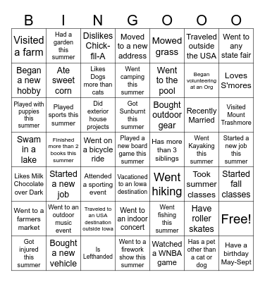 Koinonia Bingo Card