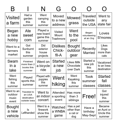 Koinonia Bingo Card