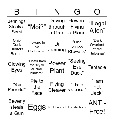 Howard the Duck - Round 2 Bingo Card