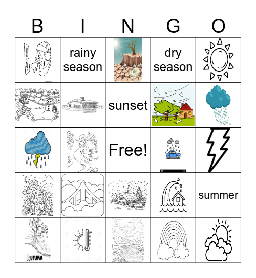 Weather Bingo Card