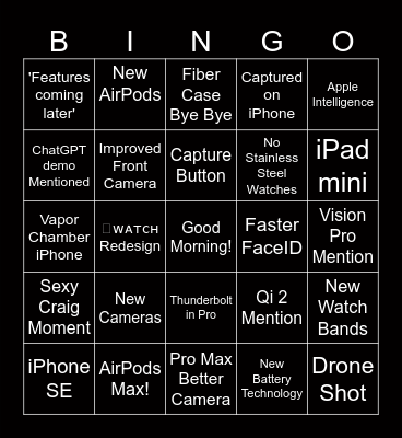 Apple Bingo 9/24 Bingo Card
