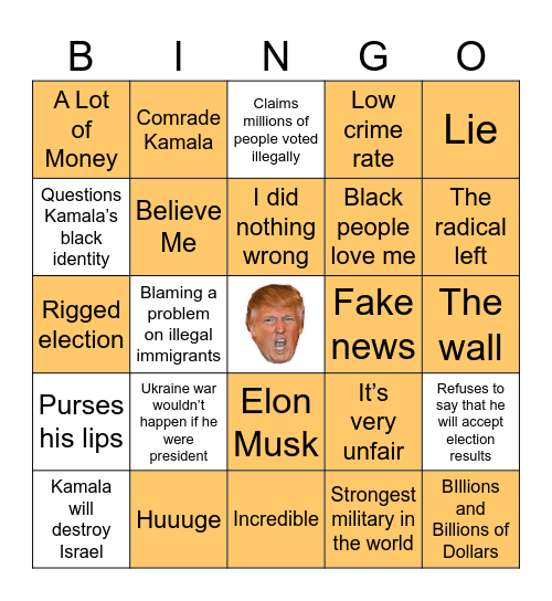 HARRIS 2024 Bingo Card