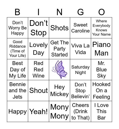 "Cheers!" Bingo Card