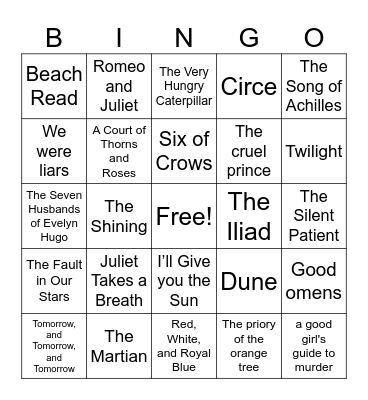 Book Bingo Card
