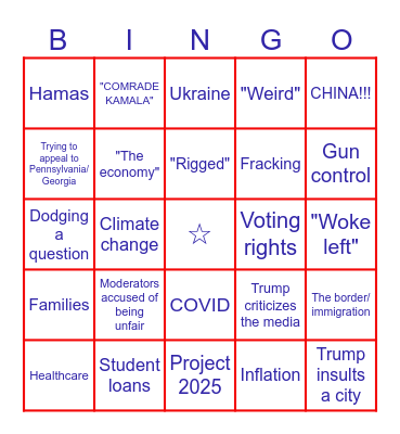 chloe's birthday + debate watch party Bingo Card