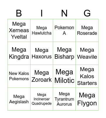 Legends Z-A Bingo Card