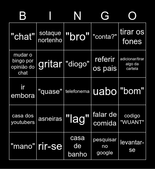 wuant bingo Card