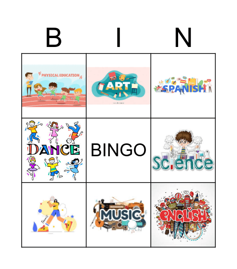 SCHOOL OBJECTS Bingo Card