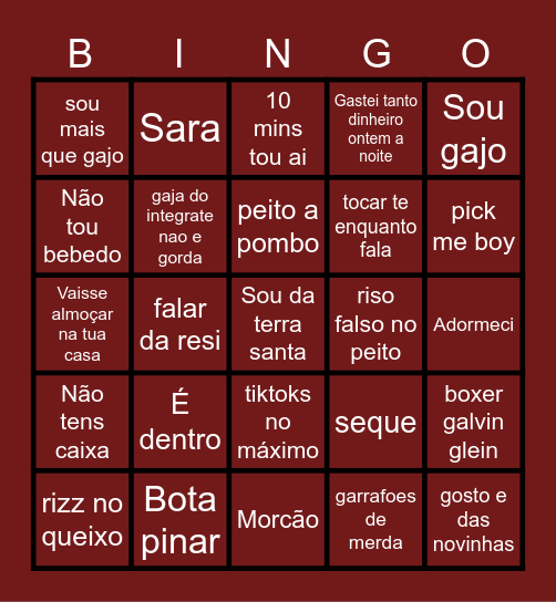 Bingo Do Simão Bingo Card