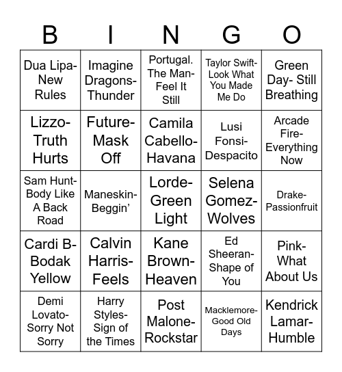 Radio Bingo Class of 2017 Bingo Card