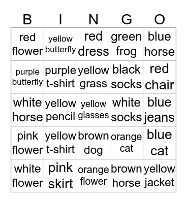 Color Bingo Card