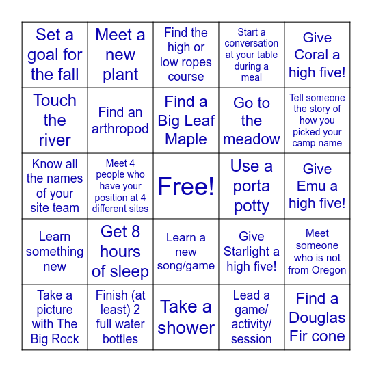 Fall 2024 Staff Jamboree Bingo Card
