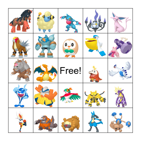 Max's Favorite Pokémon Bingo Card