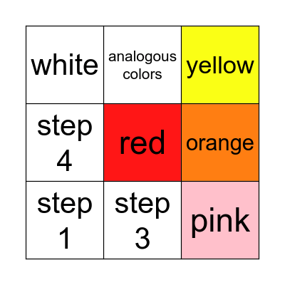 Colors Bingo Card