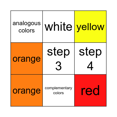 Colors Bingo Card