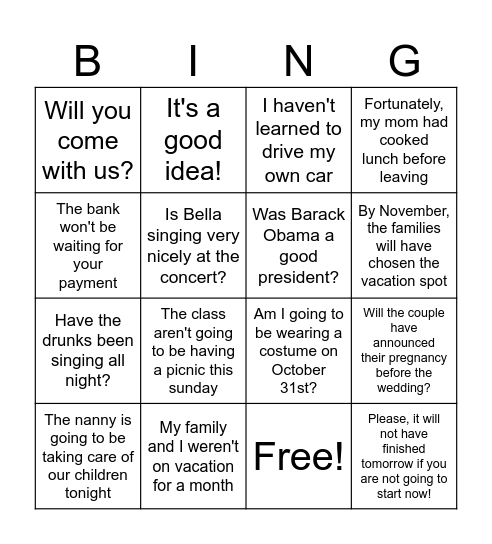 CARD Bingo Card