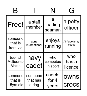Find someone that is/has Bingo Card