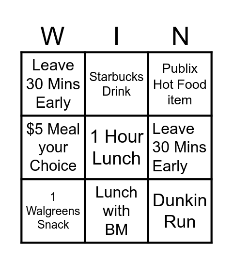 CHASE EAW Bingo Card