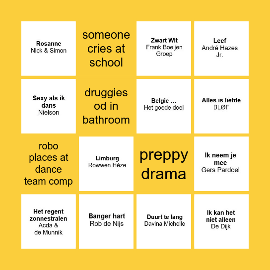 STAAN BINGO THE HOLLAND EDITION Bingo Card