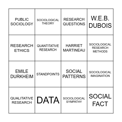 Terrible Magnificent Bingo Card