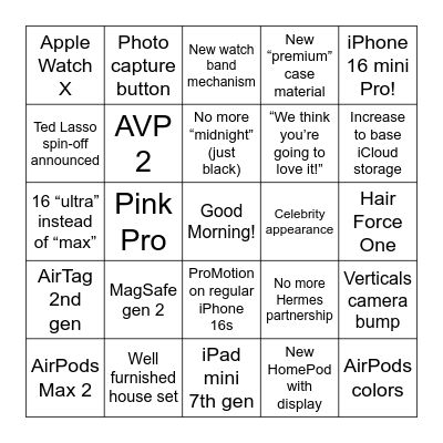It's Glowtime Bingo! Bingo Card