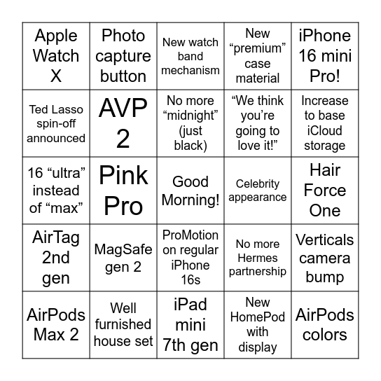 It's Glowtime Bingo! Bingo Card