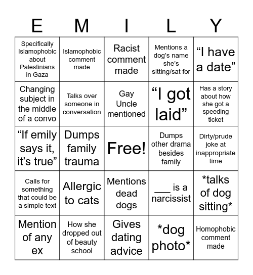 Spoon sharers Bingo Card