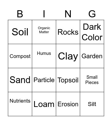 Exploring Soil Bingo Card