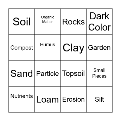 Exploring Soil Bingo Card